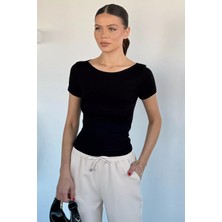 Gülseli Kadın Kayık Yaka Likralı Bluz P-00022031