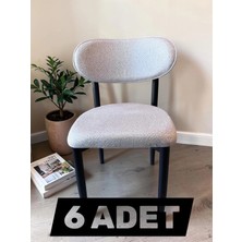 Msy Home 6 Adet Krem Jerry Kumaş Trendy Modern ve Şık Sandalye Takımı