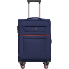 Fossil Unisex Kumaş Kabin Boy Ultra Hafif Şifreli Körüklü Kendi Etrafında Dönebilen Valiz 012-03