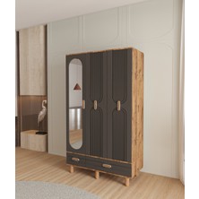 T&B Venüs 3 Kapaklı Çekmeceli Gardırop - Tamamı Mdf