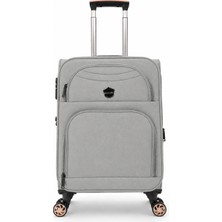 Fossil Unisex Kumaş Kabin Boy Ultra Hafif Şifreli Körüklü Kendi Etrafında Dönebilen Valiz 010-03
