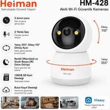 Heiman HM-428 Akıllı Wifi Kamera 3mp Ptz Hareketli Bebek Bakıcı Kamerası Iç Mekan  -App Kontrol Ip Güvenlik Kamerası