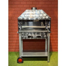Doğu 70X40 Davlumbazlı Krom Mangal