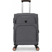 Fossil Unisex Kumaş Kabin Boy Ultra Hafif Şifreli Körüklü Kendi Etrafında Dönebilen Valiz 010-03