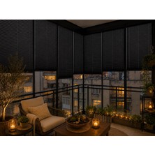 Miora Perde Antrasit  Plise Katlanır Cam Balkon Perdesi - Ofis Perdesi - Mutfak Perdesi - Salon Perdesi
