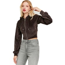 Tally Weijl Tam Fermuarlı Kadın Kapüşonlu Sweatshirt - Sswpeloungıe