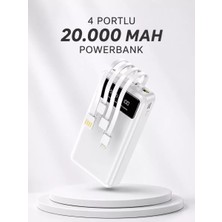 Hace Bazaar Powerbank Şarj Cihazı 4 Çıkışlı 20.000 Mah Powerbank Kompakt Yüksek Kapasiteli Hızlı Şarj