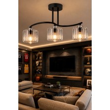 Esslight Ahu 3’Lü Kristal Taşlı Modern Salon Mutfak Yatak Odası Avize