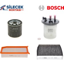 Renault Clio Iv 1.5 Dci K9K Motor Kodlu Periyodik Bakım Seti Bosch ( Hava + Yağ + Karbonlu Polen + Yakıt Filtreleri )