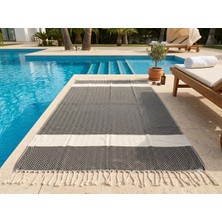 Ludi Ludıa %100 Pamuklu Balıksırtı Desenli Peştemal Havlu (100X190 Cm)