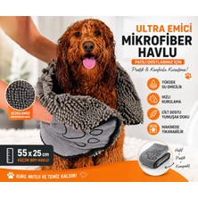 Liora Dünyası Kedi Köpek Kurulama Havlusu Süper Emici Yıkanabilir Mikrofiber Havlu 55X25 cm
