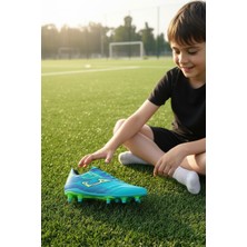 Enoch Çocuk Grafik Çizgili Metalik Vurgulu Ortopedik Dişli Taban Krampon Futbol Ayakkbısı