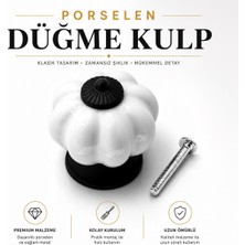 Nzb Porselen Düğme Kulp Beyaz Siyah Sade Renk Mobilya Çekmece Dolap Kulpu Kulbu Kulpları