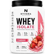 Nyvora Nutrition Whey Isolate Protein Tozu Strawberry (Çilek Aromalı) 2100 gr 70 Servis