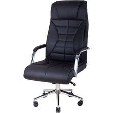 Ofis Yap Deri Ofis Koltuğu Bilgisayar - Ofis - Müdür - Büro - Makam Çalışma Koltuğu Krom Ayaklı