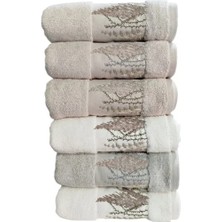 Pupilla Penye Nakışlı El-Yüz Havlu 50*90CM Gala Sarmaşık 6'lı Paket