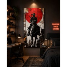 Othello Art Kırmızı Güneş Temalı Kovboy Kanvas Tablo – Modern Sanat Eseri