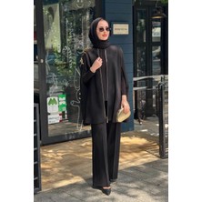 Jamila Sarah Albanya Pantolonlu Takım SS26-9350 Siyah