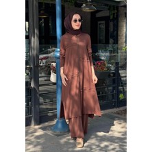 Heddy & Nurcan Çetin Nurcan Çetin Pantolonlu Takım 26435 Kahve
