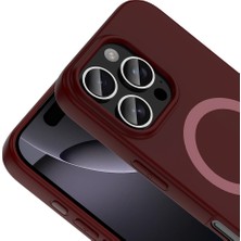 Ottonova iPhone 16 Pro Max Kılıf M-Safe Şarj Özellikli Zore Aris Silikon Kapak - Mürdüm