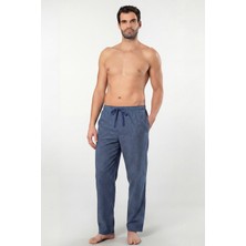 Cacharel Erkek Ekoseli Dokuma Pijama Tek Alt, %95 Pamuk, %5 Elastan