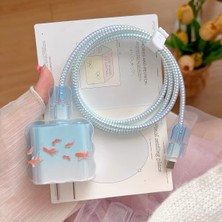 Edelfu iPhone 18W/20W/25W Şarj Cihazı Uyumlu 5 Parça Şarj Koruma Seti ve Şarj Kılıfı