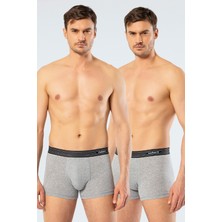 Cacharel 2'li Beyaz Erkek Boxer, %95 Pamuk %5 Likralı Erkek Boxer