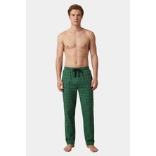 Cacharel Erkek Ekoseli Dokuma Pijama Tek Alt, %95 Pamuk, %5 Elastan