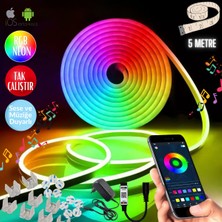 Forestia 3 Metre 5V Rgb Neon Şerit LED Lamba Telefon Kumanda ile Kontrol Oda Eşya Ortam Süslemek Için LED