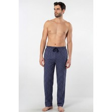 Cacharel Erkek Ekoseli Dokuma Pijama Tek Alt, %95 Pamuk, %5 Elastan