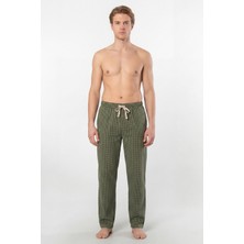 Cacharel Erkek Ekoseli Dokuma Pijama Tek Alt, %95 Pamuk, %5 Elastan