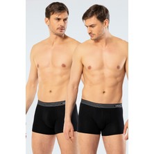 Cacharel 2'li Beyaz Erkek Boxer, %95 Pamuk %5 Likralı Erkek Boxer