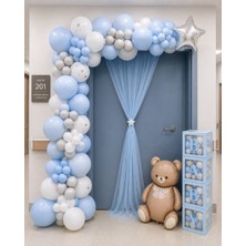 Happyloop Party Mavi Hastane Odası Kapı Süsleme Seti Erkek Bebek Baby Shower Balon Konsept