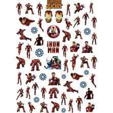 Simirna Tasarım Demir Adam Iron Man Sticker Seti Sticker Fotoğraf Kağıdı Yüksek Çözünürlük