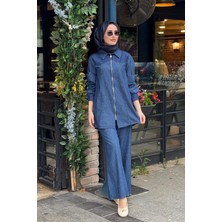 Kayra Taşlı Pantolonlu Takım KY-B26-76022 Kot Mavi