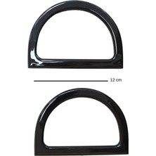 Marifet Dükkan 12 cm D Model Akrilik Plastik Çanta Sapı / 2 Adet