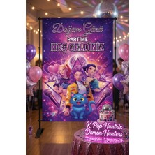 Dodomar K Pop Huntrix Demon Hunters Doğum Günü Afişi 70X100 cm Branda Parti Arka Fon Dekoru