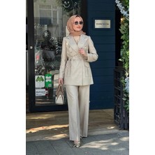 Jamila Sarah Velora Pantolonlu Takım SS26-9315 Bej