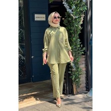 Kayra Pantolonlu Takım KY-B26-76021 Matcha Yeşili