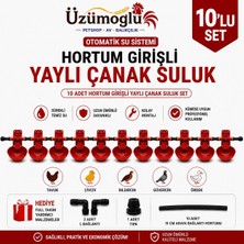 Üzümoğlu 10 Adet Hortum Girişli Yaylı Çanak Suluk Plastik Malzemeden Profesyonel Set BAĞLANTI APARATLARI HEDİYE