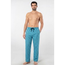 Cacharel Erkek Ekoseli Dokuma Pijama Tek Alt, %95 Pamuk, %5 Elastan