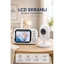 Bebek Kamerası LCD Ekranlı 3.5 Inç Ninni Söyleyen Gece Görüşlü Ağlama Sensörlü Bebek Odası Kamerası
