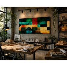 Othello Art Modern Geometrik Soyut Kanvas Tablo – Renkli Abstract Duvar Dekoru, Salon Ofis ve Çalışma Odası Tablosu