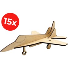 Kidose Okul Öncesi Ahşap Jet Uçak Yapım Seti | Eğitici Stem Oyuncağı