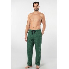 Cacharel Erkek Ekoseli Dokuma Pijama Tek Alt, %95 Pamuk, %5 Elastan
