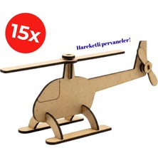 Kidose Okul Öncesi Ahşap Helikopter Yapım Seti | Eğitici Stem Oyuncağı