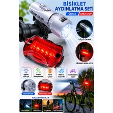 Artlantis LED Işıklı Bisiklet Ön ve Arka Aydınlatma Işığı 1 Paket K-4414 Bisiklet Ön Far ve Arka Stop Lambası