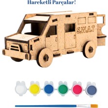 Kidose Ahşap Polis Aracı Yapım Kiti | Eğitici Çocuk Etkinliği