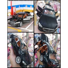 Oyuncak Sahili Maybach S600 Dıecast Model 22cm Metal Mercedes 1.24 Koleksiyon Siyah Araba 6 Kapı Açılır Işık Ses Farlar Stop Yanar
