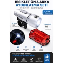 ArtMaster LED Işıklı Bisiklet Ön ve Arka Aydınlatma Işığı 1 Paket K-4414 Bisiklet Ön Far ve Arka Stop Lambası